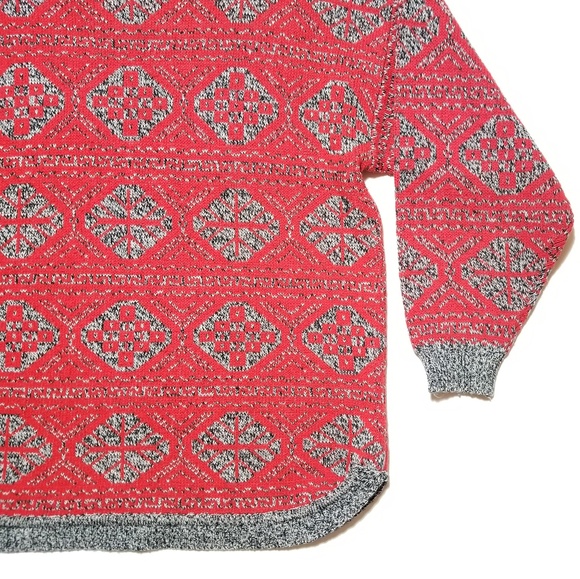 Vtg 90s Erika Mock Neck Holiday Knit Sweater - Picture 6 of 8